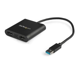 StarTech.com Adaptateur USB 3.0 vers Double HDMI, Convertisseur de Moniteur USB vers 2x HDMI pour Windows (pas de support pour macOS/ChromeOS/Linux) - TAA