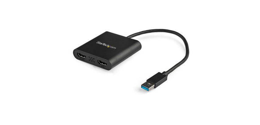 StarTech.com Adaptateur USB 3.0 vers Double HDMI, Convertisseur de Moniteur USB vers 2x HDMI pour Windows (pas de support pour macOS/ChromeOS/Linux) - TAA