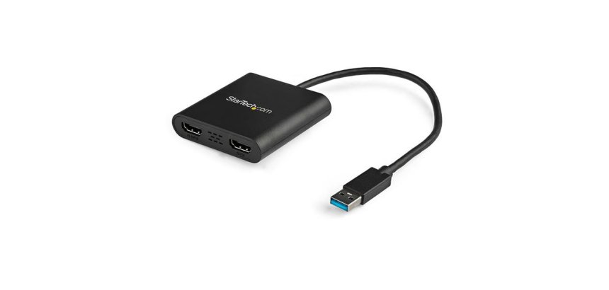 StarTech.com USB 3.0 naar Dual HDMI Adapter - Dual 1080p of Single 4K 30Hz - Externe video & grafische kaart - USB Type-A naar HDMI Dual Monitor Display Adapter - Alleen Windows - Zwart
