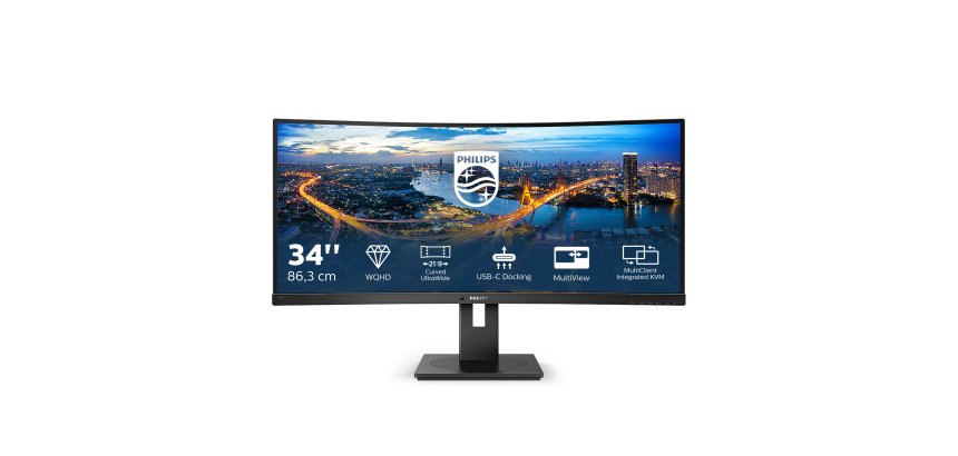 Philips B Line 346B1C/00 computer monitor 86.4 cm (34") 3440 x 1440 pixels Quad HD LCD Black