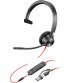 POLY Micro-casque Blackwire 3315 monaural USB-C certifié Microsoft Teams + connexion 3,5 mm + adaptateur USB-C/A