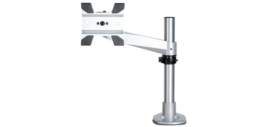 StarTech.com Desk Mount Monitor Arm - VESA or Apple iMac/Thunderbolt or Ultrawide Display up to 49" (30.9lb/14kg) - Articulating Height Adjustable Single Desktop Monitor Pole Mount - Clamp/Grommet - TAA