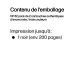 HP 62 pack de 2 cartouches authentiques d'encre noire / trois couleurs