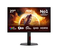 AOC G4 Q27G4ZDR écran plat de PC 67,3 cm (26.5") 2560 x 1440 pixels Quad HD QD-OLED Noir, Rouge