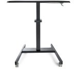 StarTech.com Mobile Standing Desk - Portable Sit Stand Ergonomic Height Adjustable Cart on Wheels - Rolling Computer/Laptop Workstation Table with Locking One-Touch Lift for Teacher/Student