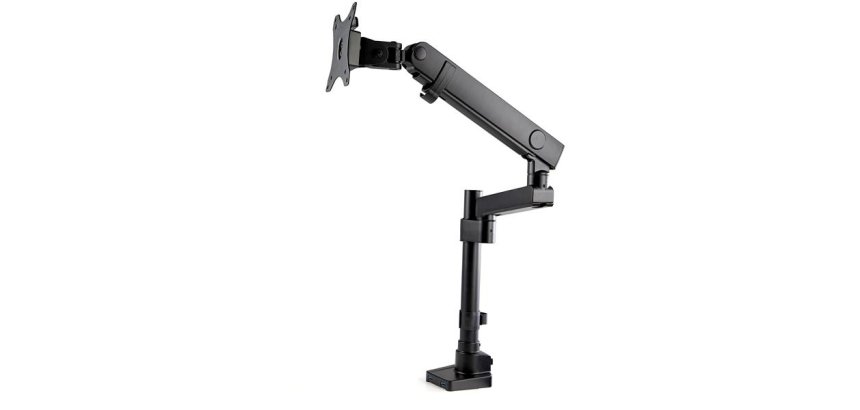 StarTech.com Desk Mount Monitor Arm with 2x USB 3.0 Ports, Full Motion Single Monitor Mount, up to 34" (17.6lb/8kg) VESA Display, Clamp/Grommet Mount, Mechanical Spring
