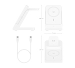 AISENS Cargador Inalambrico USB-C 4 en 1 De 15W Para Movil, Apple Watch, Auriculares Con Estuche De Carga, Blanco