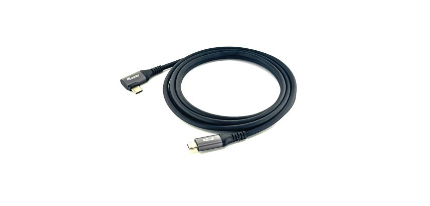 Equip 128891 Cavo USB 2.0 da C a C angolato a 90°, M/M, 1,0 m, PD 100W, nero