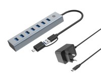 Conceptronic HUBBIES21GP hub de interfaz USB 3.2 Gen 1 (3.1 Gen 1) Type-A 5000 Mbit/s Gris