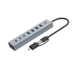 Conceptronic HUBBIES20GP 7-Port USB 3.0 Hub with Power Adapter, 5Gbps, USB-C x 3, USB-A x 4