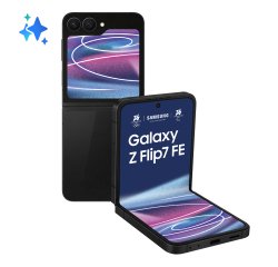 Samsung Galaxy Z Flip7 FE Smartphone AI, RAM 8GB, 256GB, Display 3,4" Super AMOLED/6,7" Dynamic AMOLED 2X, Fotocamera 50MP, Black