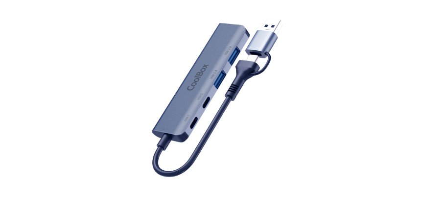 CoolBox HUB4 LITE USB-C/A 4 PUERTOS 2USB-C Y 2USB-A 3.2 GEN1 ALUMINIO