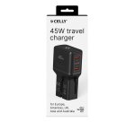 Celly MULTIPLUGSL45W Caricabatterie per dispositivi mobili Cuffie, Smartphone, Tablet Nero AC Ricarica rapida Interno