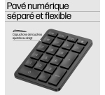 HP 960 Ergonomic Wireless Keyboard clavier Maison RF sans fil + Bluetooth AZERTY Belge Noir