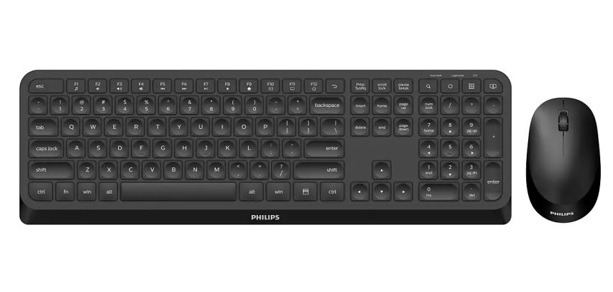 Philips 3000 series SPT6307B/16 teclado Ratón incluido Universal RF inalámbrico QWERTY Inglés Negro
