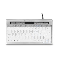 BakkerElkhuizen S-board 840 clavier Bureau USB AZERTY Belge Gris clair, Blanc