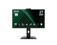 MSI Pro MP275QPDG 27 Inch Monitor, QHD (2560 x 1440), 100Hz, IPS, 1ms, 2x HDMI 2.0b, 1x DP 1.2a input, 1x DP 1.2a output, 1x Type-C (DP alt.) w/ 98W PD, 1x LAN, 4xUSB 5Gbps Type-A, 1x USB 5Gbps Type-B, Built-in Speakers, Webcam, Daisy Chain, HDR Ready, An