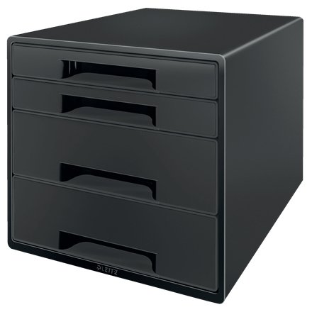 Bloc de classement leitz plastique recycle 4 tiroirs   coloris noir