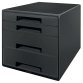 Bloc de classement leitz plastique recycle 4 tiroirs   coloris noir