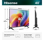 Hisense 40A49S 101.6 cm (40") Full HD Smart TV Wi-Fi Black