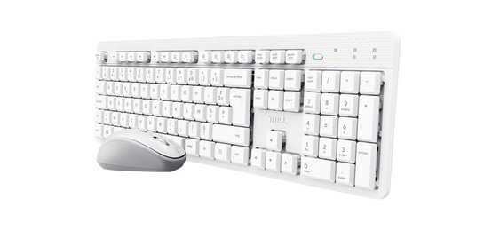 Trust Ody II Wireless clavier Souris incluse maison/bureau RF sans fil AZERTY Français Blanc