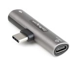 StarTech.com USB-C-Audio- und Ladeadapter - USB-C Audioadapter mit USB-C-Audio-Kopfhörer-/Headset-Anschluss und 60W USB-Typ-C Power-Delivery-Pass-Through-Ladegerät - für USB-C-Telefon/Tablet/Laptop
