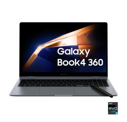 Samsung Galaxy Book4 360 Laptop, Intel® Core™ 5 120U, 16GB RAM, 512GB SSD, 15.6" Super AMOLED, Windows 11 Home, Moonstone Gray