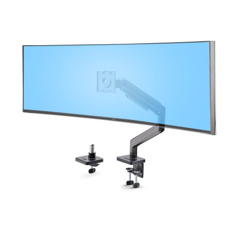StarTech.com Soporte VESA de Sobremesa para Monitor Curvo de 49" Ultraancho 32:9 - Brazo VESA para Monitor con Grommet/Mordaza - Base VESA - Ajuste sin Herramientas - Capacidad de 20kg