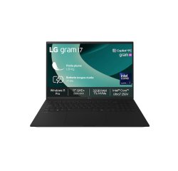 LG 17Z90TL-G.AZ78F laptop Copilot+ PC Intel Core Ultra 7 256V Ordinateur portable 43,2 cm (17") 2.5K 16 Go LPDDR5x-SDRAM 1 To SSD Wi-Fi 7 (802.11be) Windows 11 Home Gris