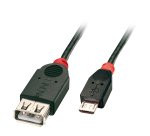 Lindy 31935 câble USB USB 2.0 0,5 m Micro-USB B USB A 0,48 Gbit/s Noir, Rouge