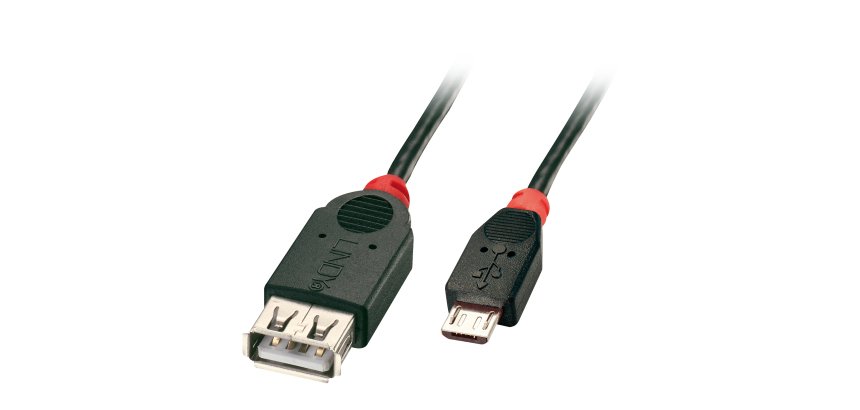 Lindy 31935 câble USB USB 2.0 0,5 m Micro-USB B USB A 0,48 Gbit/s Noir, Rouge