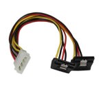 StarTech.com Câble répartiteur d'alimentation en Y LP4 vers 2 SATA à angle droit et verrouillage 30 cm - LP4 4 broches vers deux SATA