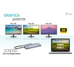 i-tec USB-C Metal Ergonomic 3x 4K Display Docking Station with Power Delivery 100 W + Universal Charger 100 W