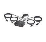 StarTech.com Switch KVM à Câble Hybride USB-C DisplayPort à 2 Ports, 4K 60Hz - Commutateur KVM avec Câbles hôtes intégrés USB-C/DisplayPort/Audio de 1,2m - Switch KVM USB-C Alimenté par Bus, Commutation à distance