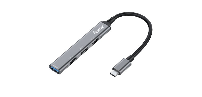 Equip 128961 hub di interfaccia USB 3.2 Gen 1 (3.1 Gen 1) Type-C 5000 Mbit/s Nero, Grigio