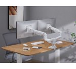 Equip Soporte de escritorio para monitor doble de 17«-35», blanco