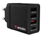 Verbatim Chargeur USB mural 4 ports 30 W - Noir