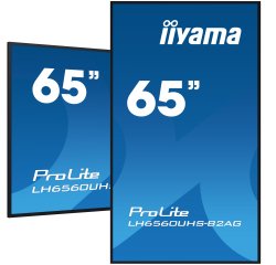 iiyama LH6560UHS-B2AG Écran d'affichage dynamique Carte A numérique 163,8 cm (64.5") LED Wifi 500 cd/m² 4K Ultra HD Noir Intégré dans le processeur Android 11 24/7