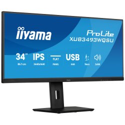iiyama ProLite XUB3493WQSU-B6 écran plat de PC 86,4 cm (34") 1440 x 3440 pixels UltraWide Quad HD LED Noir