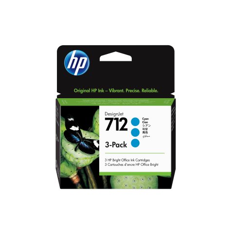 HP 712 3-pack 29-ml Cyan DesignJet Ink Cartridge