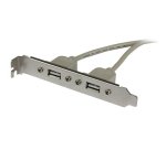 Adaptador de Placa USB A Hembra de 2 puertos, 2 x IDC, 2 x USB A, 0,286 m, Plata