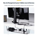 StarTech.com Bac de Rangement de Câbles sous Bureau, Longueur 61,5cm, Organiseur de Câbles Métallique de Type Panier, Installation à Visser, Support pour Multiprise, Métal, Noir, TAA