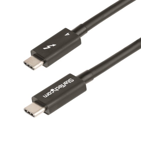 StarTech.com Cable de 1m Thunderbolt 4 - 40Gbps - PD 100W - Vídeo 4K/8K - Cable Thunderbolt 4 con Certificación Intel - Compatible con USB4/Thunderbolt 3/USB 3.2/USB Tipo C/DisplayPort