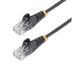 StarTech.com Cable Cat6 de 1m - Delgado - con Conectores RJ45 sin Enganches - Negro