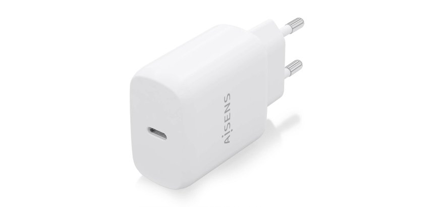 AISENS Cargador USB-C PD3.0 1 Puerto 1xUSB-C 25W, Blanco