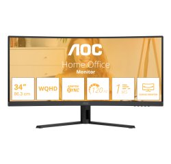 AOC B3 CU34B3E écran plat de PC 86,4 cm (34") 3440 x 1440 pixels Wide Quad HD LED Noir