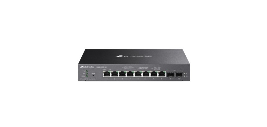 TP-Link Omada SG2210XMP-M2 commutateur réseau Géré L2/L2+ 2.5G Ethernet (100/1000/2500) Connexion Ethernet, supportant l'alimentation via ce port (PoE) Montage sur le bureau ou sur le mur Noir