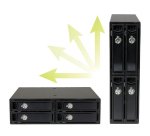 StarTech.com Backplane Rack Móvil de 4 Bahías para Unidades de Disco SATA/SAS de 2,5 Pulgadas - Intercambio en Caliente de SSDs o HDDs de 5 a 15mm - Compatible con SAS II y SATA III