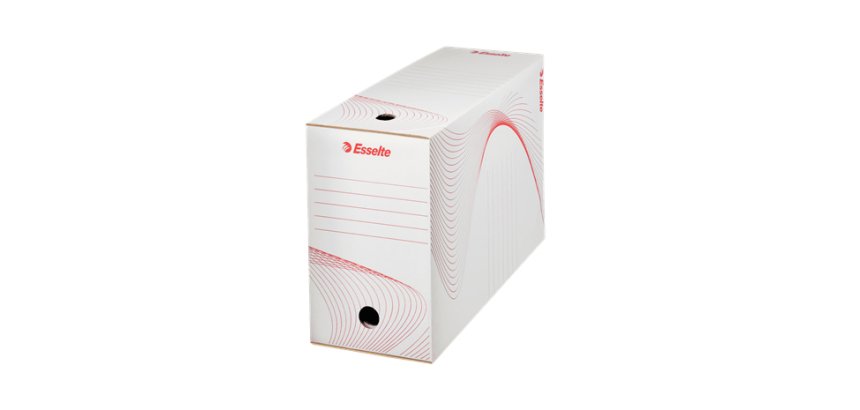 Boîte archives esselte standard carton ondulé recyclable a4 245x345mm dos 150mm assemblage manuel facil coloris blanc