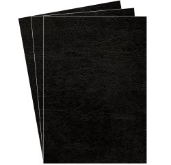 Couverture de reliure Fellowes Delta grain cuir 250 g A4 noir - Boîte de 25